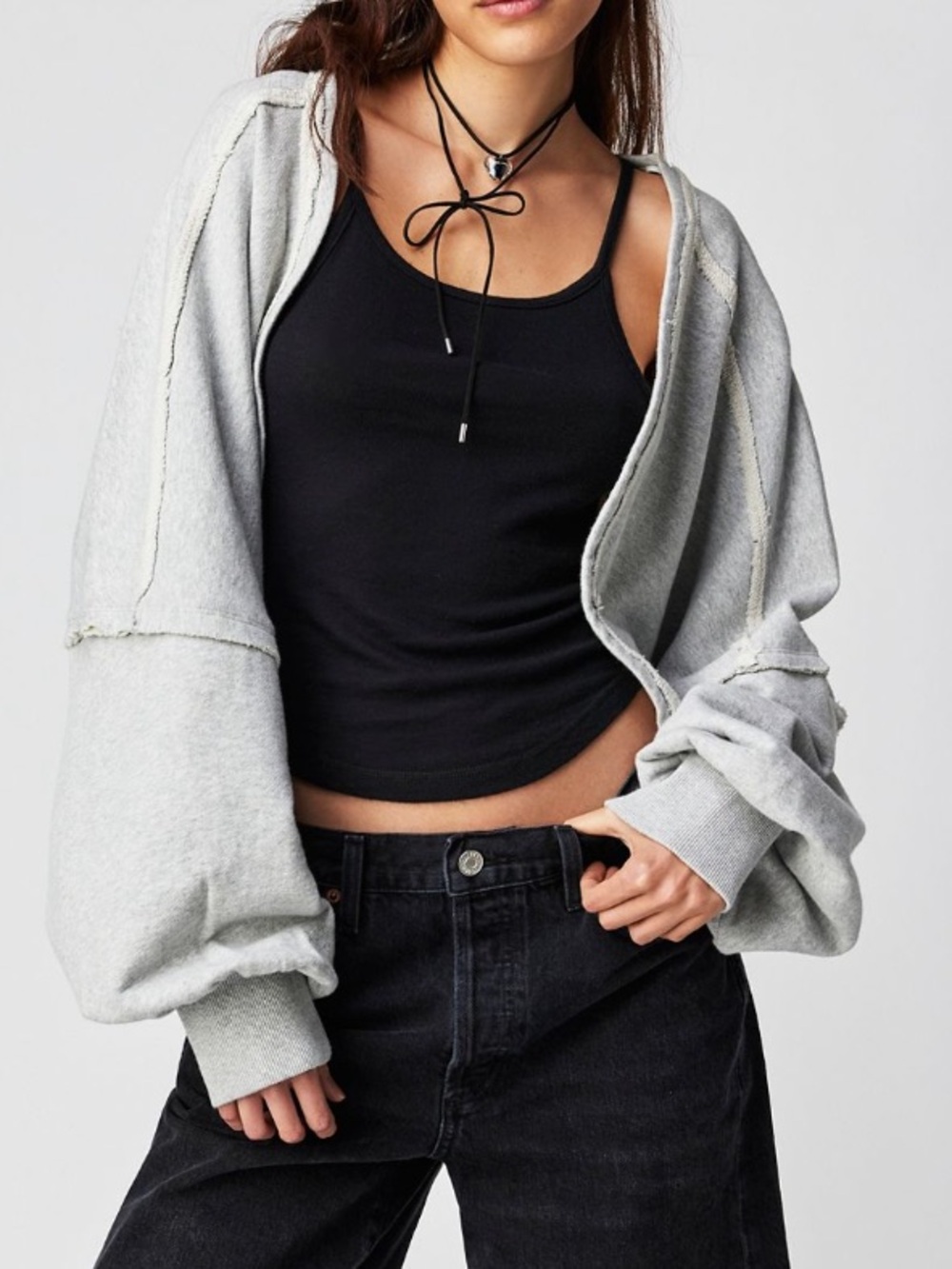 FREE PEOPLE SHRUG IT OFF LONG SLEEVE SHRUG SWEATSHIRT XL